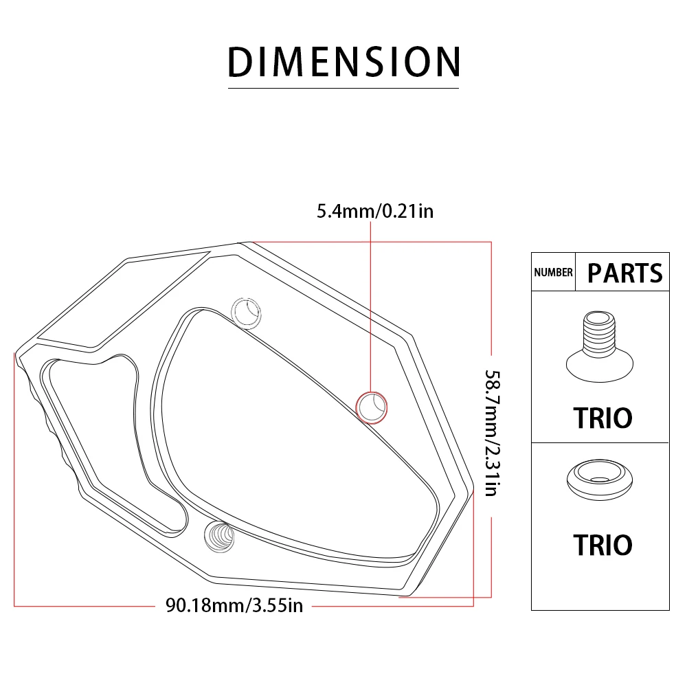 CNC алюминий для kawasaki ninja650 er6n/er6f ninja250 ninja300 мотоцикл подставка боковая увеличитель