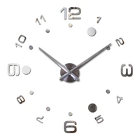 top fashion diy 3d clock watch wall clocks acrylic mirror home decoration quartz circular needle modern metal