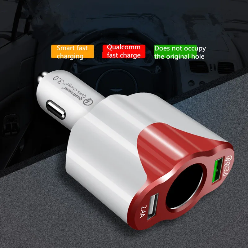 12V 24V автомобиль Зарядное устройство USB прикуриватель зарядное QC 3 0 с 2 портами