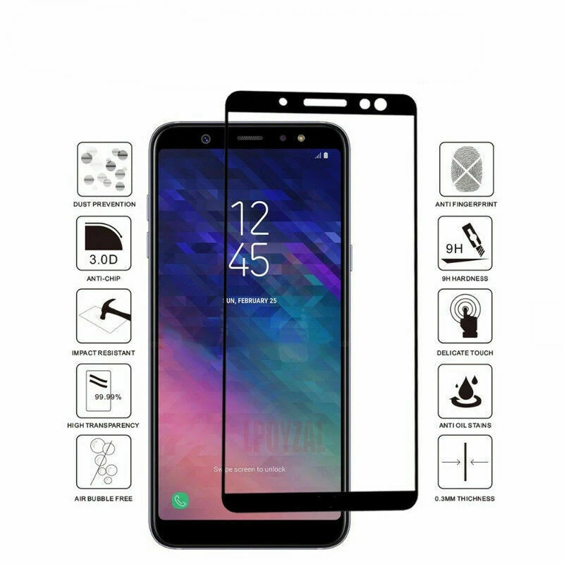 3D полное покрытие закаленное стекло для Samsung Galaxy A6 A7 A8 2018 Защита экрана J8 J6 J4 Plus J5 J7