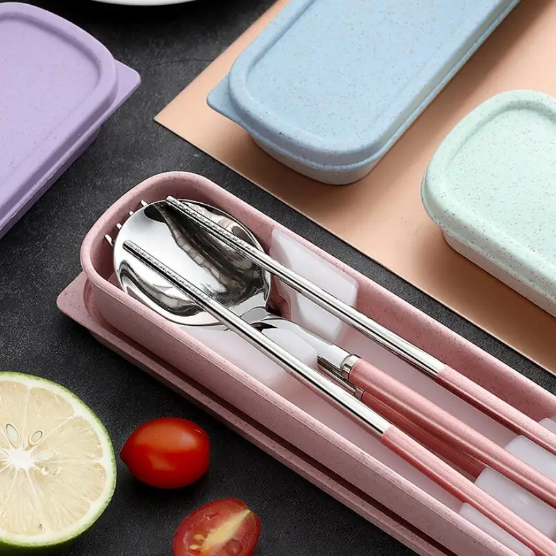Набор ложек для еды из нержавеющей стали 304 креативная портативная Корейская
