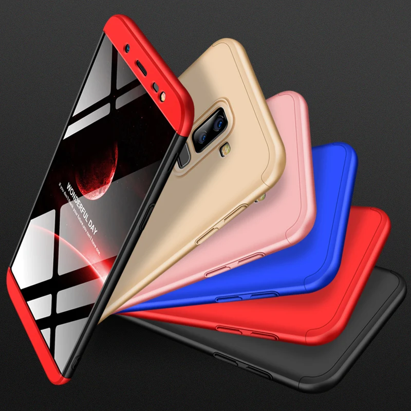 

For Samsung Galaxy J8 2018 Case 360 Degree Full Body Cover Case For Samsung J8 2018 Hybrid Shockproof Case With Tempered Glass