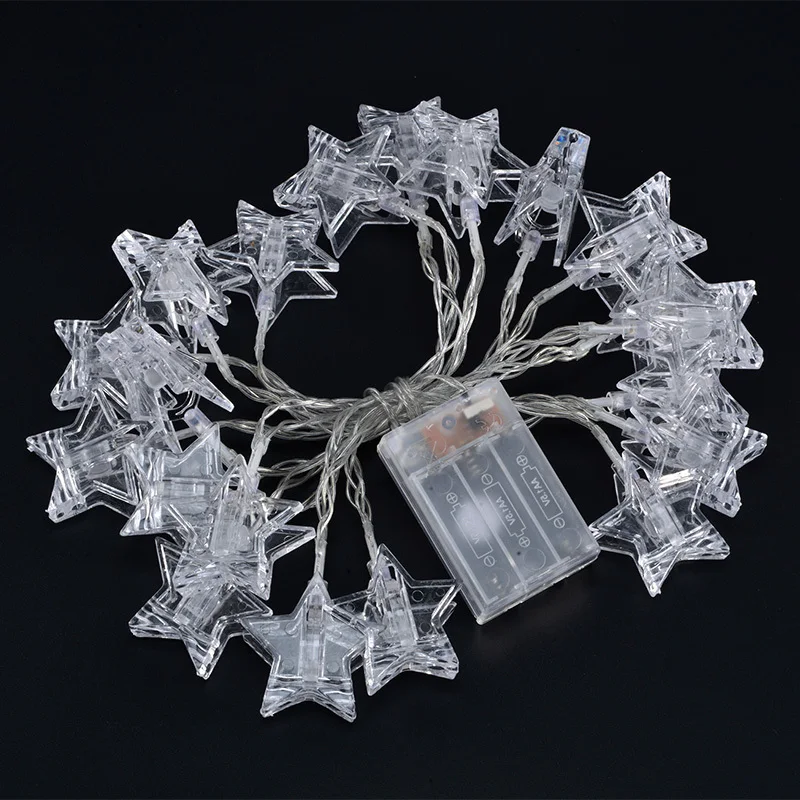 10/20/30LEDs Clip on String Lights Stars LED Garlands Christmas Party Celebration Lamp Decorative Clamp Twinkle Light Strings | Лампы и