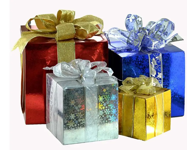 Большой блестящий бант украшение на рождественскую елку Подарочная коробка DIY