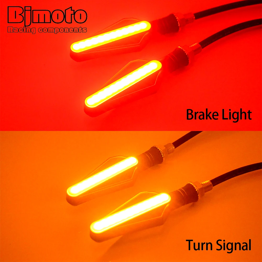 

4PCS 24LED Flowing Water Lighting Motorcycle Turn Signal Red Brake Indicators light Blinkers Flicker Motorbike Turn Signal Lamp