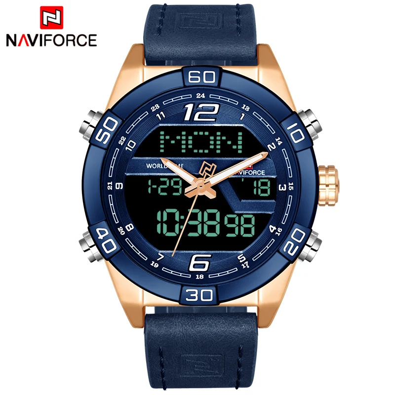 Часы наручные NAVIFORCE Мужские кварцевые в стиле милитари Брендовые спортивные