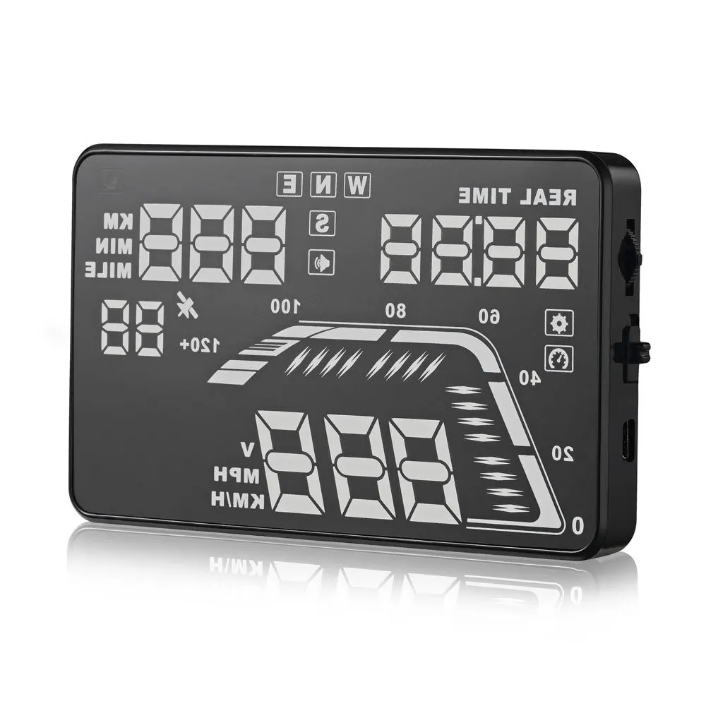 Q7 Head Up Дисплей 5 &quotУниверсальный Авто HUD спидометров Overspeed Предупреждение Dashboard