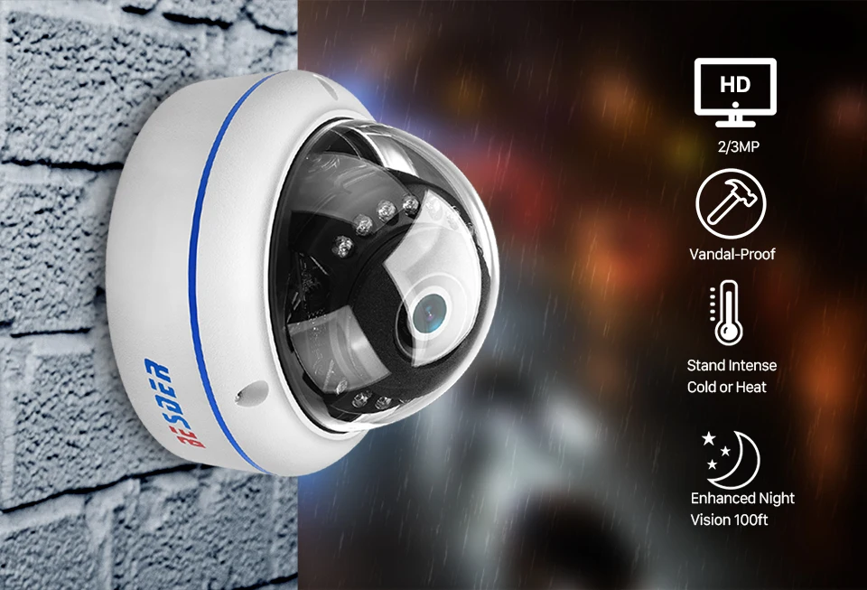 BESDER 4CH видеонаблюдения Системы 48 V PoE Наборы 4x1080 P Открытый IP66 H.265 PoE IP Камера видеонаблюдения комплект 1 ТБ HDD 24/7