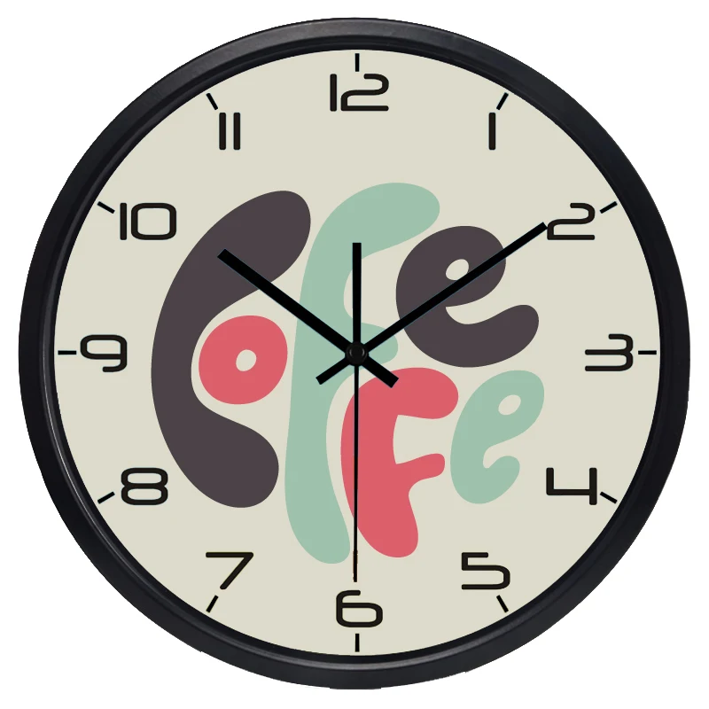

Coffee Shop Wall Clock Simple Art Letters