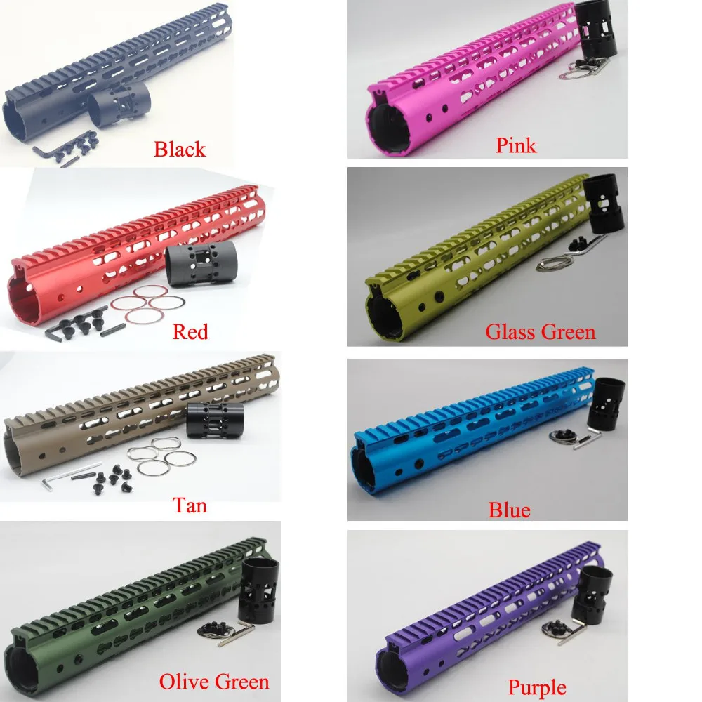 

TriRock 13.5'' inch Keymod Handguard Rail Free Float Rail Mount Systems Ultralight 9 colors For AR-15 / M4 / M16 .223/5.56 Rifle