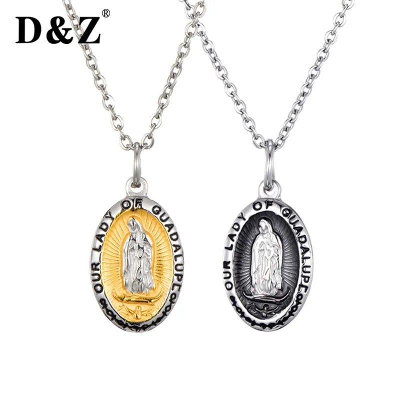 D &amp Z овальная Молитва Девы Марии Ожерелье Женщины католический Guadalupe нашей леди
