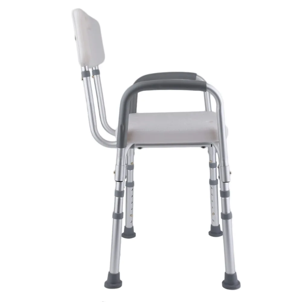 2019 Height Adjustable Square Bathroom Aid Bathing Stool Bench Aluminium Shower Seat Chair With Armrest Home Furniture | Мебель
