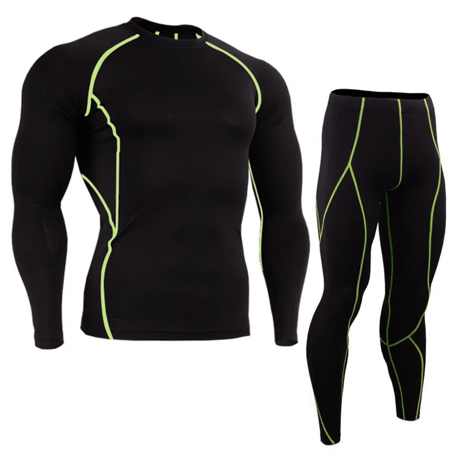 

2019 New Compression Tracksuit Fitness Tight Sportswear Running Set T-shirt Leggings Men's Sportswear Demix Gym Sport Suit