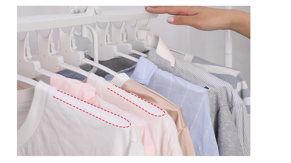Multifunctional Plastic Foldable Clothes Hanger Save Space Laundry Drying Racks Wardrobe Closet Storage Organizer Clothes Hanger