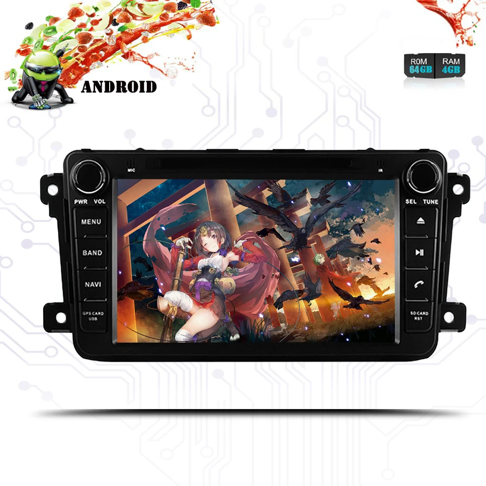 2Din 1024*600 Android9.0 для Mazda CX9 автомобильный DVD плеер 8 &quotGPS навигация 4G + 64G телефонная