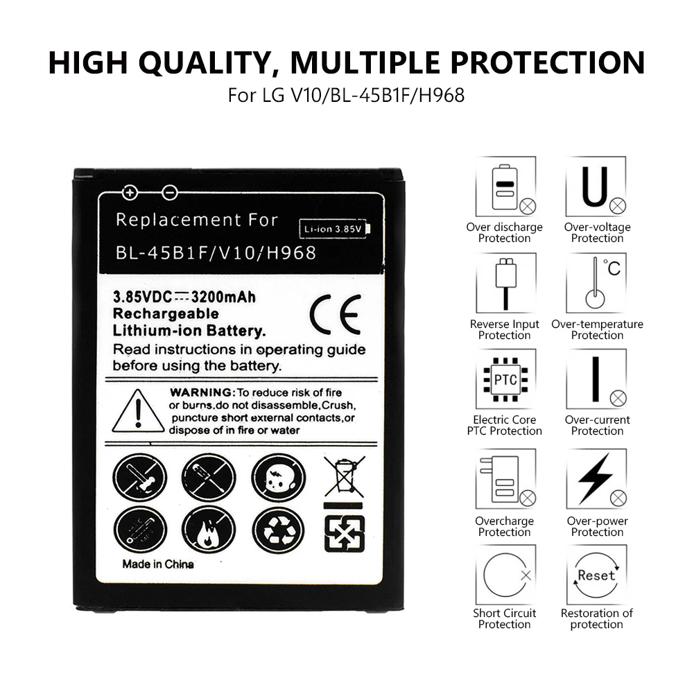 Смартфон bl 42d1f литиевая батарея 3 85 v 2800mah для LG V10 H968 H961S H960A универсальные сменные