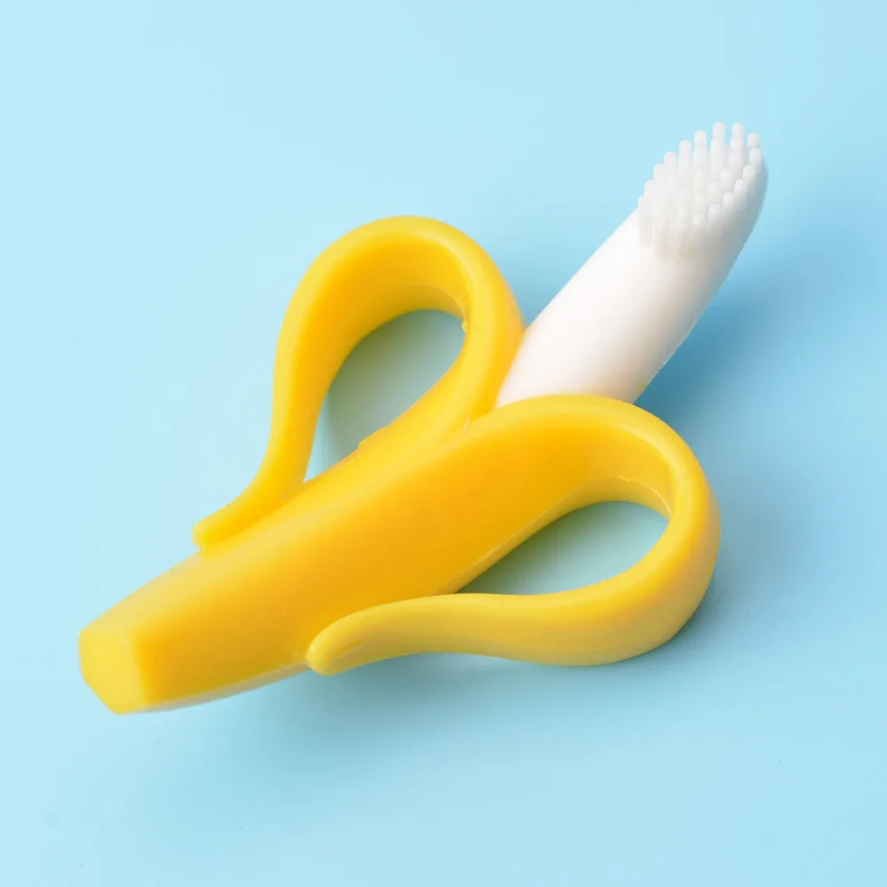 

Top Banana Silicone Toothbrush And Environmentally Safe Baby Teether Teething Ring Kids Teether Children Chewing