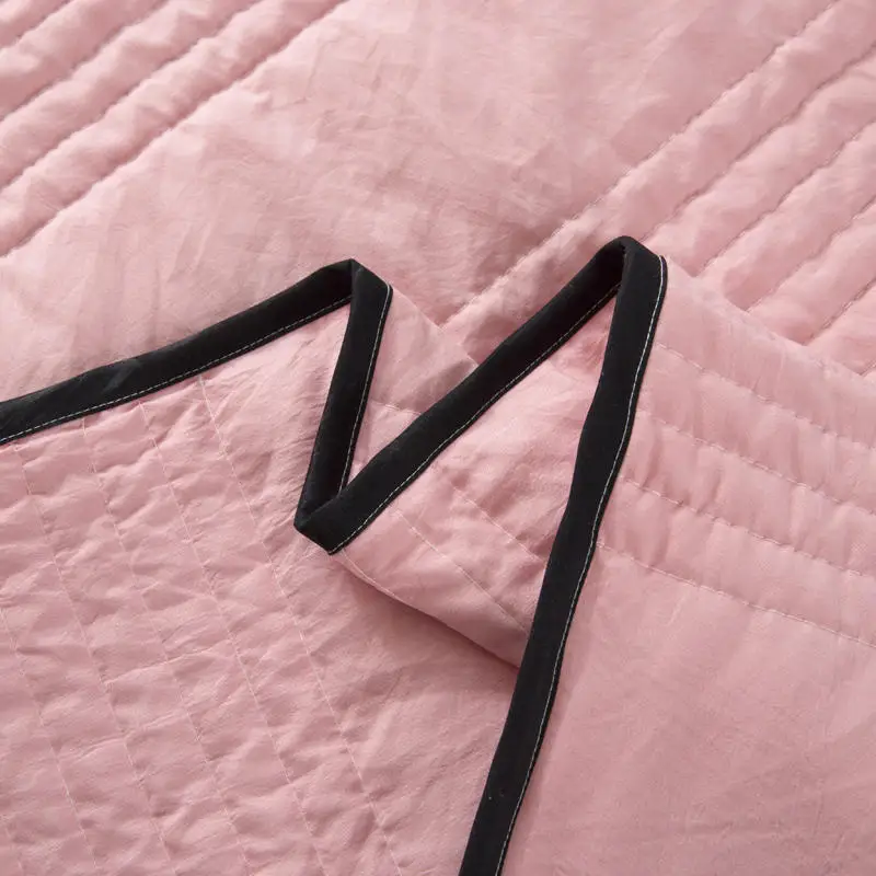 Хлопковое летнее стеганое одеяло из чистого хлопка с эффектом потертости один - Фото №1