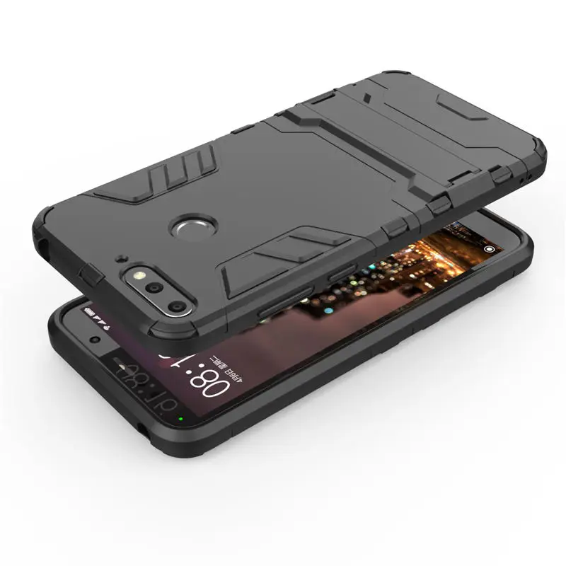 Huawei Y6 2018 чехол prime 5 7 роскошный армированный Гибридный Силиконовый + жесткий для