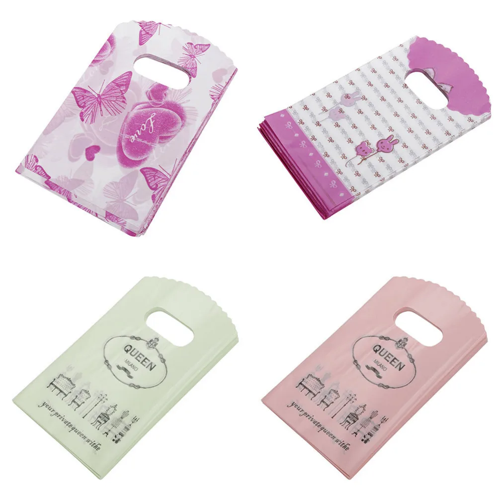 Пакеты для покупок 9x15 см 50 шт./лот с случайным рисунком мини пластиковые