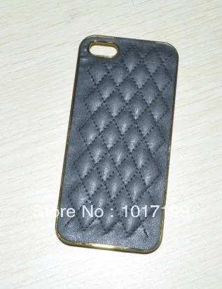1 piece Luxury PU Leather brand Design Hard case for iphone 5 5s free shipping ( with Golden Border ) |