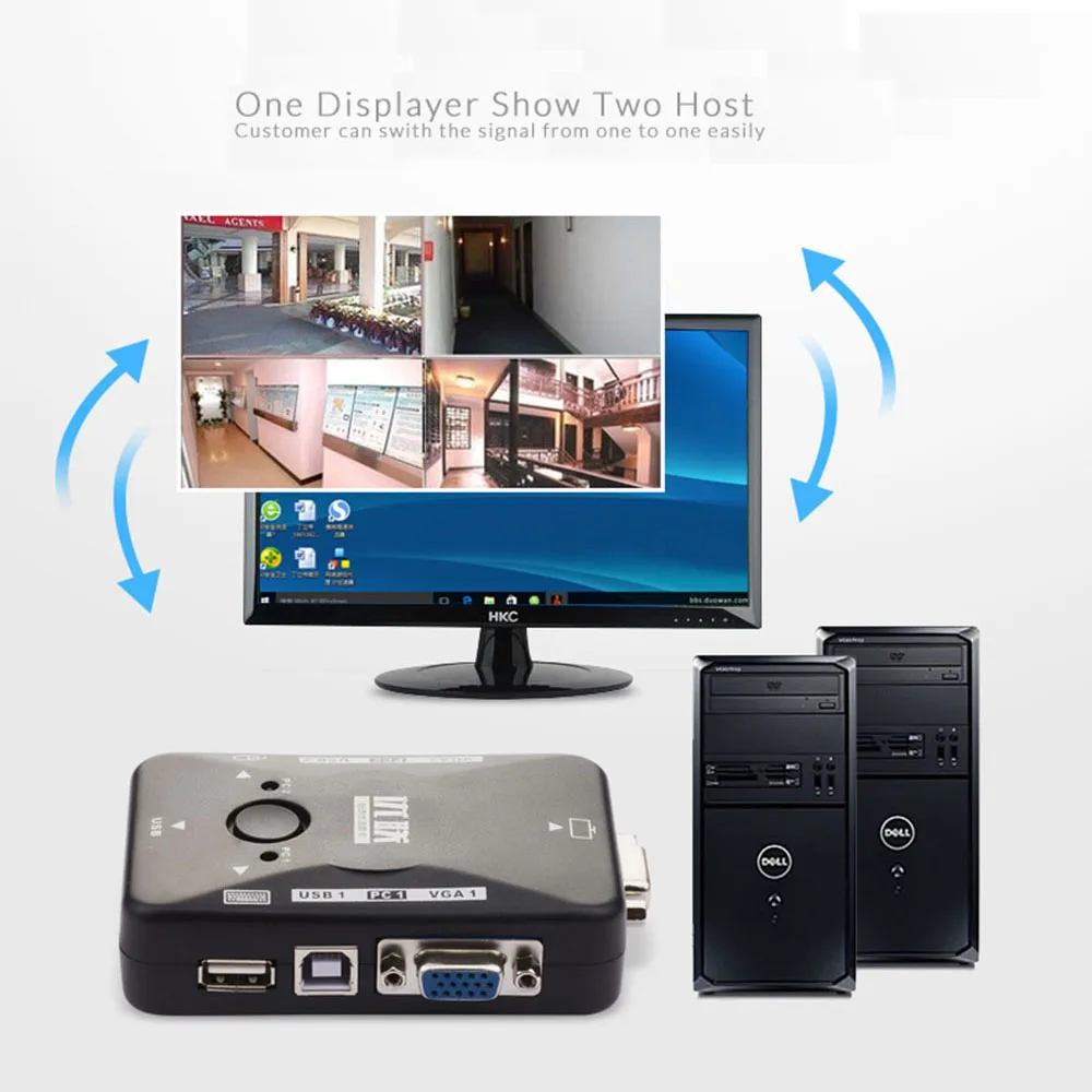 Квм переключатель Unnlink VGA 2 шт. USB 0 1080P 60 Гц для ПК ноутбука монитора мыши клавиатуры