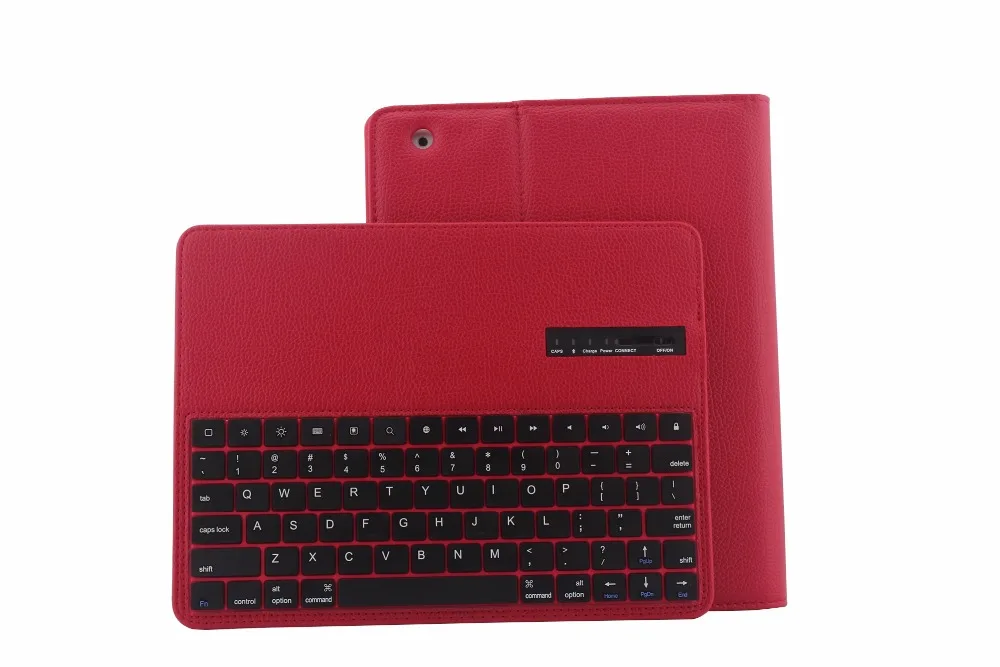 red case Снимите Беспроводной Bluetooth клавиатура чехол для Apple iPad 2/3/4 iPad2 iPad3 iPad4 9,7 крышка с Экран защитная пленка стилус - Цвет: red case