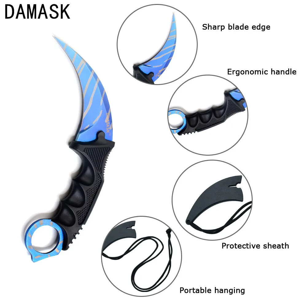 Дамасский Тактический Counter Strike CSGO Karambit нож открытый ExProring выживания Альпинизм
