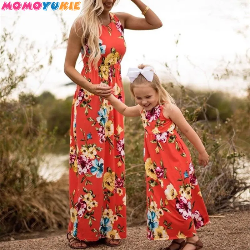 

Bohemia beach summer mother mommy and me Dresses clothes family look dress matching family outfits mum mama and daughter dress