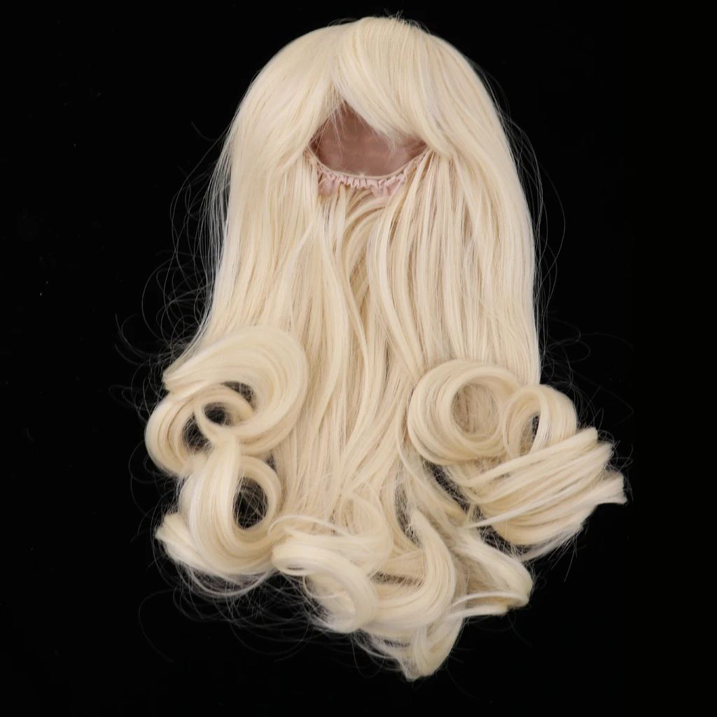 

Классический длинный кудрявый парик с челкой, кукла, стрижка для 16-дюймового салона, аксессуар для самостоятельного изготовления куклы све...