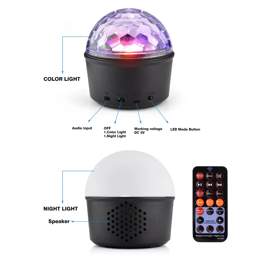 Идеальный для вечерние портативный Bluetooth динамик + 9 цветов носветильник s