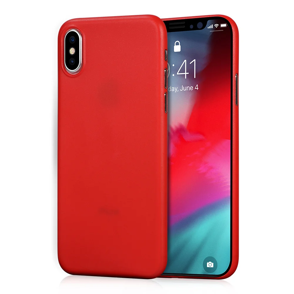 Translucent Red memumi Slim Case for iPhone XS 5.8", Ultra Thin 0.3 mm PP Matte Finish for iPhone XS Slim Phone Case Anti-Fingerprints - Цвет: Translucent Red