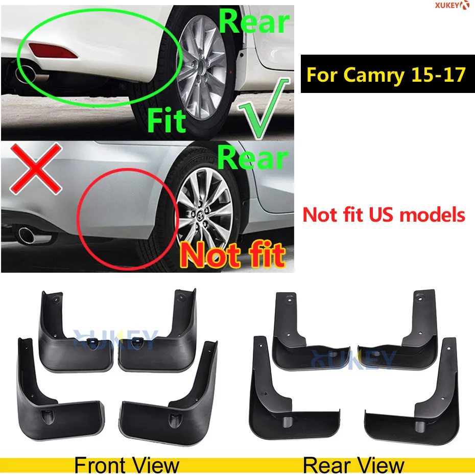 15-17 camry 4dr Набор автомобиля Брызговики для Toyota Camry Aurion XV30/40/50 Corolla Altis Yaris Vitz Vios Limo Брызговики - Цвет: 15-17 camry 4dr