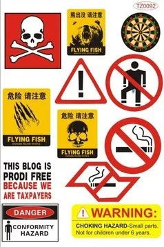 Предупреждающие знаки опасности наклейки для Ipad ноутбука скинов планшетов