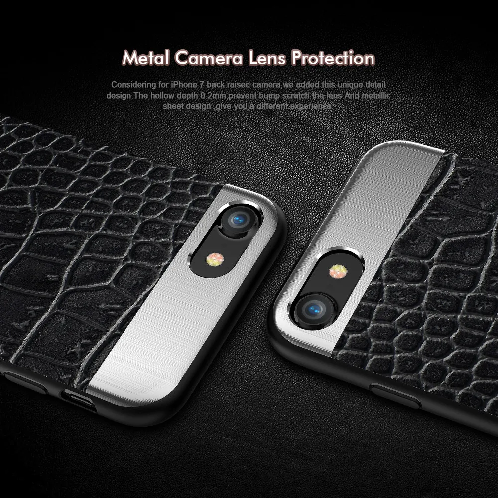 Металлический кожаный чехол KISSCASS для iPhone 7 8 6 6S Plus Роскошные Защитные чехлы
