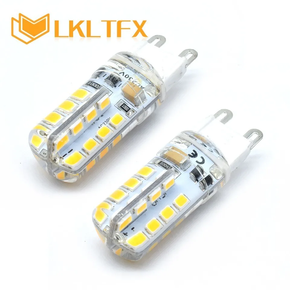 LKLTFX Светодиодная лампа SMD 2835 3014 LED G4 G9 3 Вт 2 1 5 DC12V AC220V 360 градусов замена галогенная