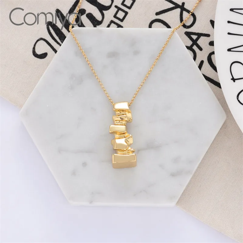 Comiya Women Jewelry Geometric Pendant Necklace Fashion Boho Zinc Alloy Long Link Chain Necklaces Indian Feminino Chains | Украшения и