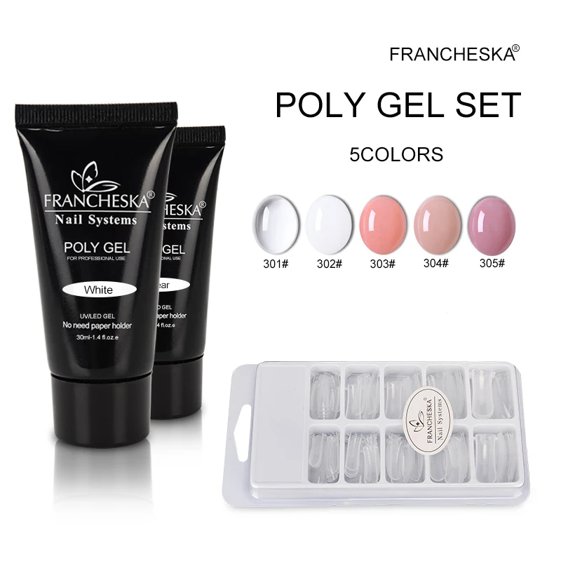 Francheska поли гель лак набор быстрое строительство Polygel с украшением в виде