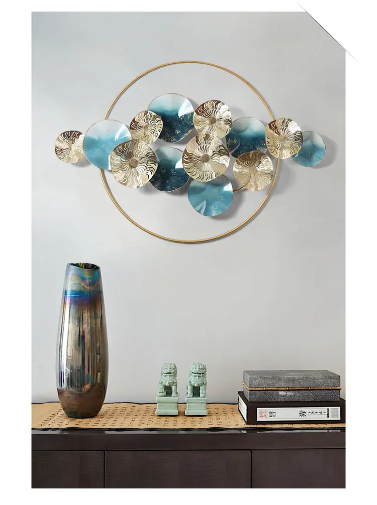 New Chinese 3D Stereo Wrought Iron Wall Hanging Round Shape Wall Decoration Crafts Home Livingroom Sofa Background Ormaments Art