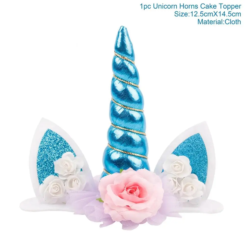Blue Unicorn Cake To HUIRAN Единорог наклейки на стену гигантские бумажные цветы Единорог вечерние декоративные Единорог на день рождения декоративный Рог принадлежности для детского душа - Цвет: Blue Unicorn Cake To