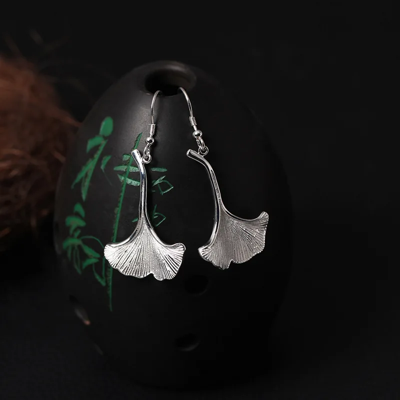 Серьги ginkgo из 100% стерлингового серебра 925 пробы ювелирные изделия модные