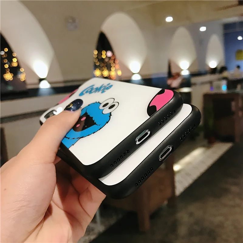 Iphone XR tide cartoon tempered glass mobile phone case iPhone 6s protective cover popular pattern iphpne 7 8 plus |