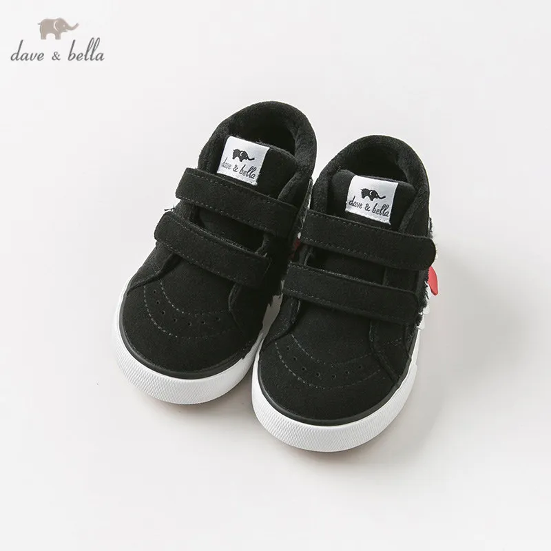 DB11908 Dave Bella spring autumn unisex baby canvas shoes new born girl boy casual black | Мать и ребенок