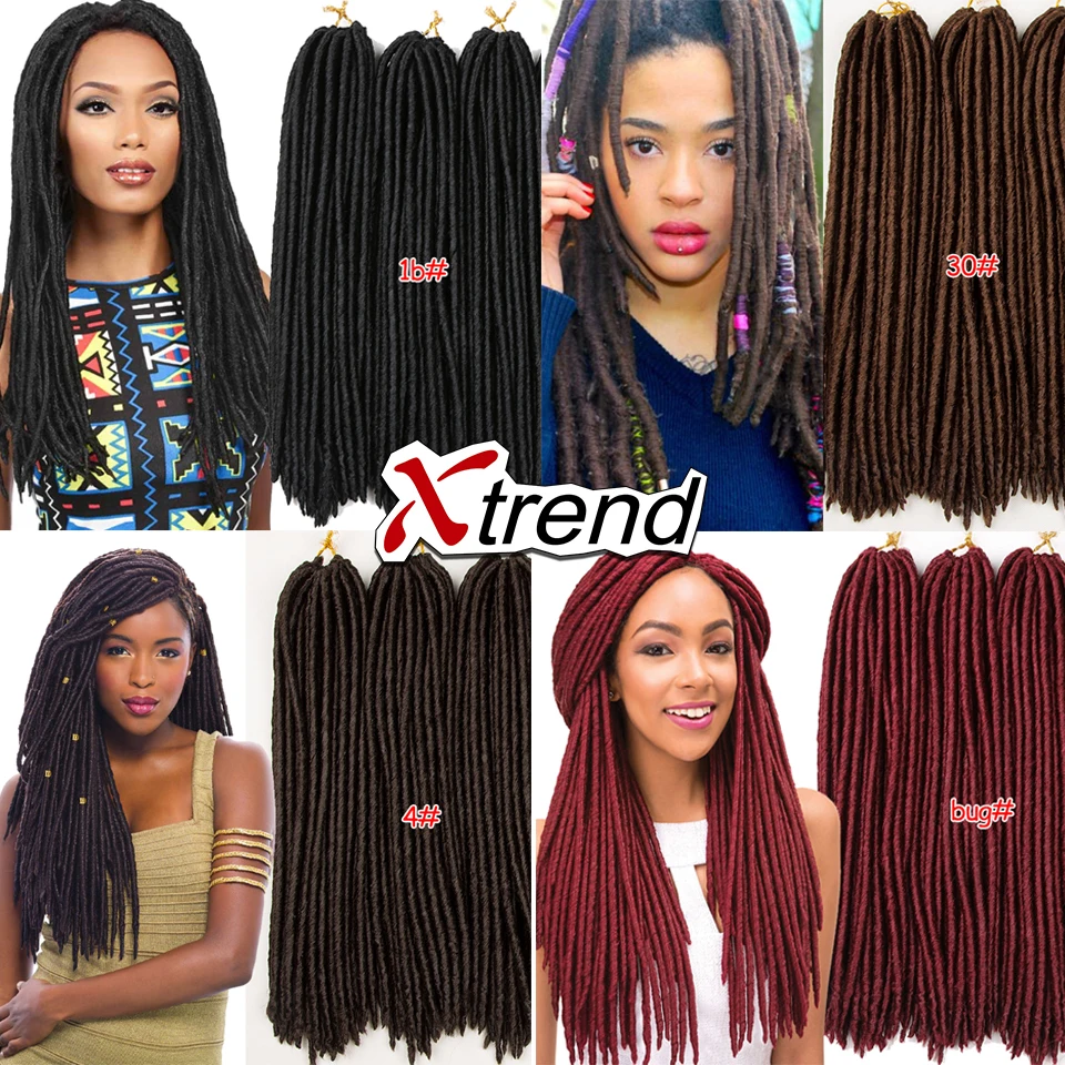 18 inch 120g24Roots искусственного locs крючком наращивание волос Dreadlock Косы Волос Softex