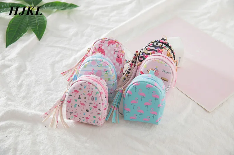 Кошелек для мелочи из искусственной кожи HJKL Flamingos женский новый маленький