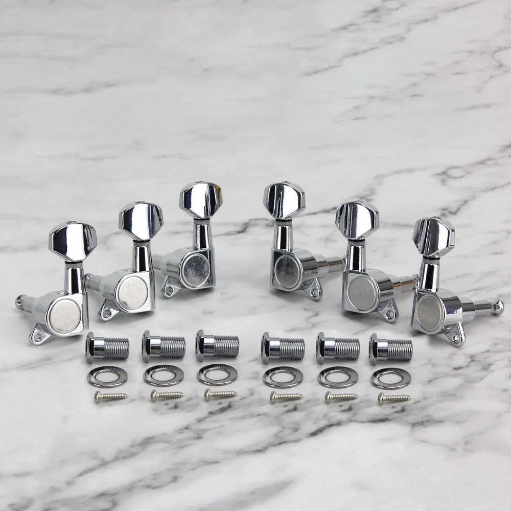 Новые 6 шт. машинные головки Колки для гитары колышки настройки 3L3R хром маленькая