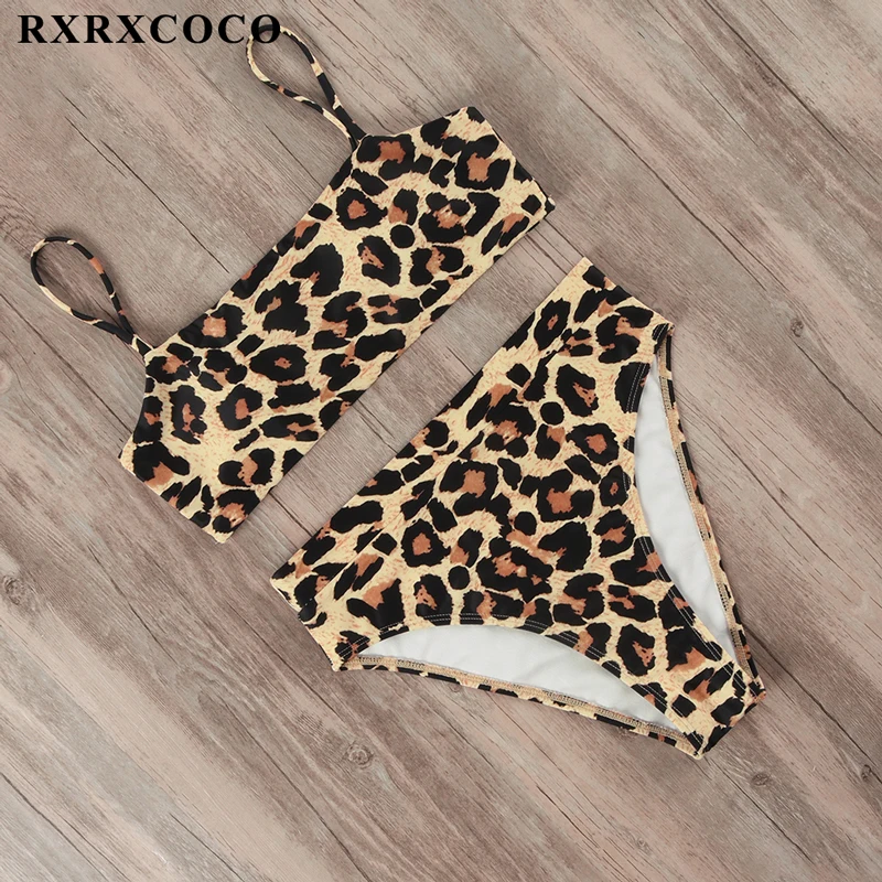 RXRXCOCO Высокая талия купальный костюм бикини Для женщин купальник сплошной с пуш