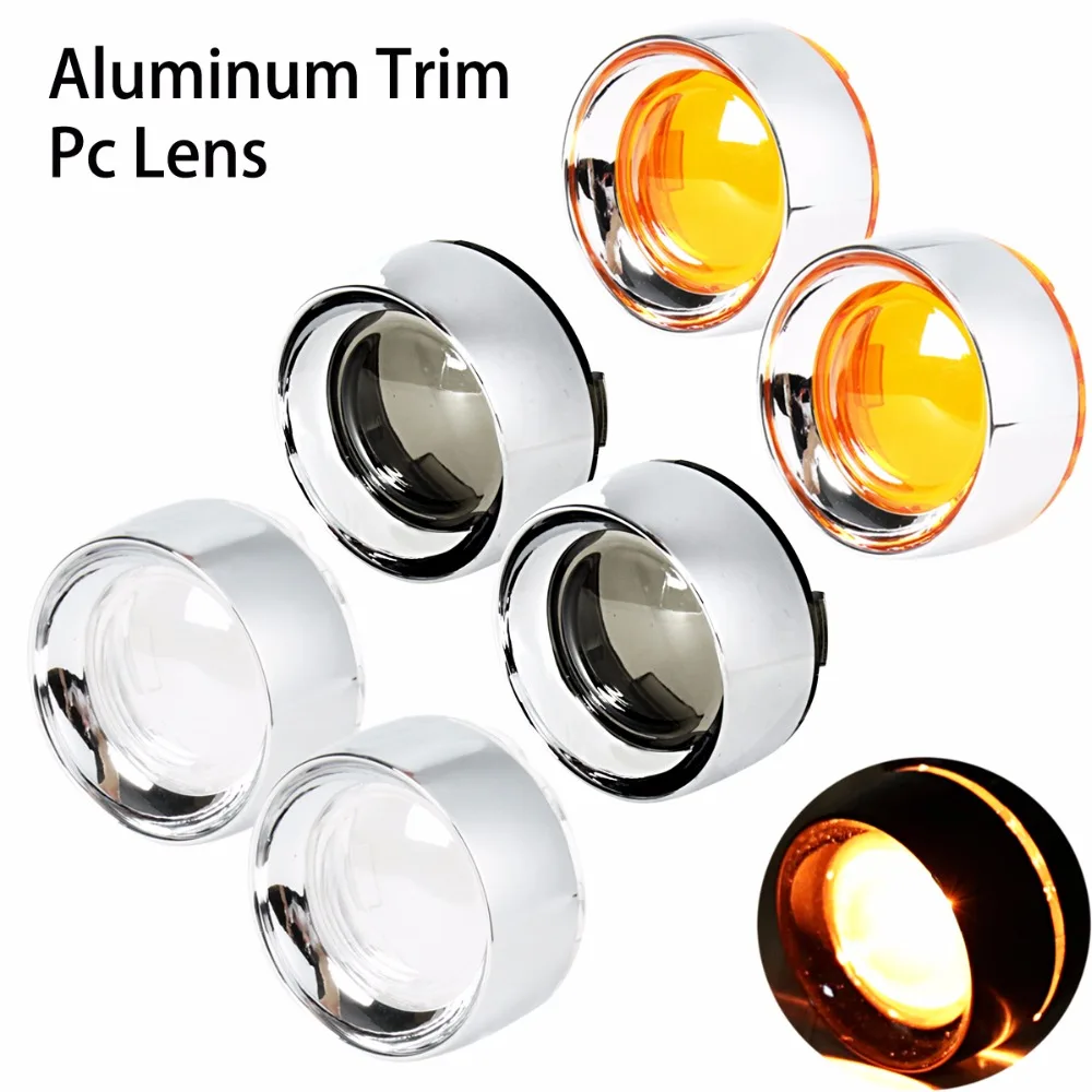 Chrome Aluminum Trim Ring Visor&Turn Signal Lens For Harley Dyna Touring Street Glide Softail Sportster 883 1200 Models
