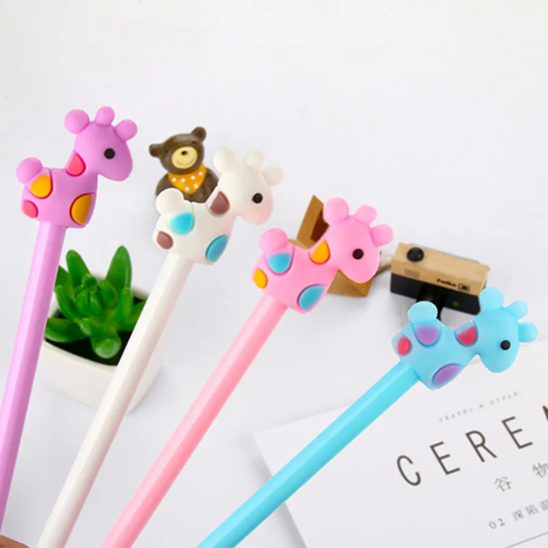 

48pcs/set Manufacturer Direct Sales Cartoon Creative Coloured Deer Neutral Pen Animal Student Office Signature Cute Pen