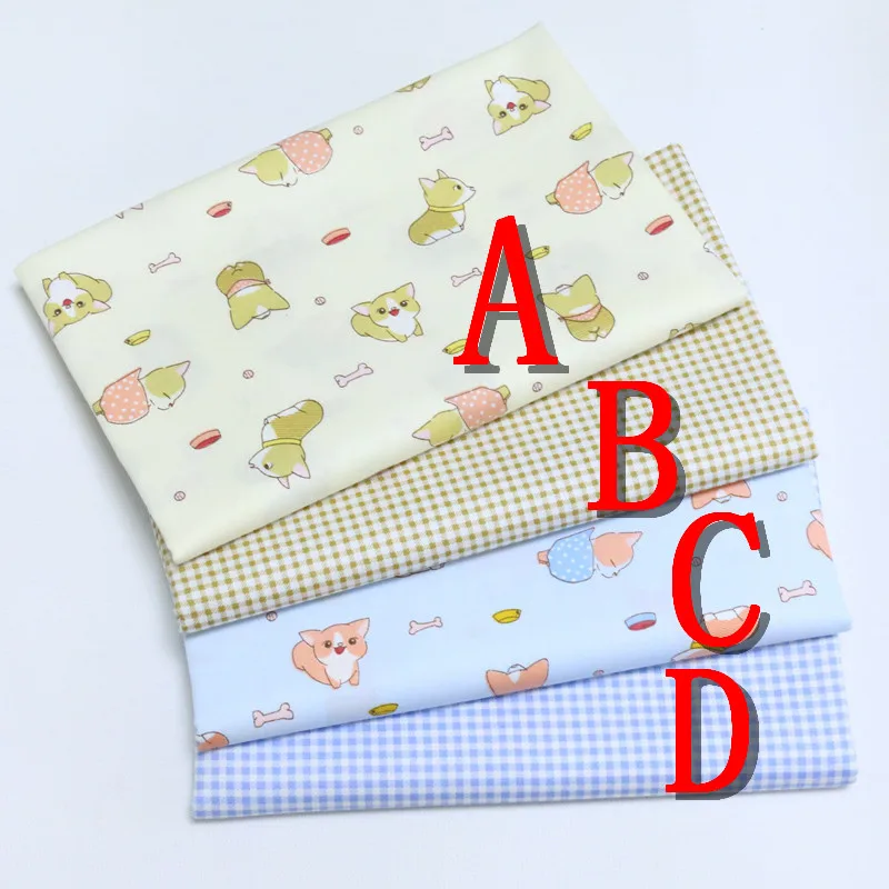 Cartoon Grid Print 100% Twill Cotton Fabric Tissue For DIY Handmade Sewing Tilde Patchwork Baby The Cloth Bedding Home Textile | Дом и сад